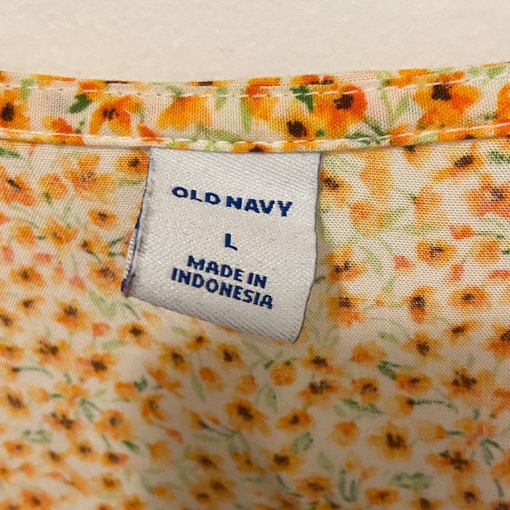 Old Navy Yellow Floral Wrap Blouse - Picture 2 of 6